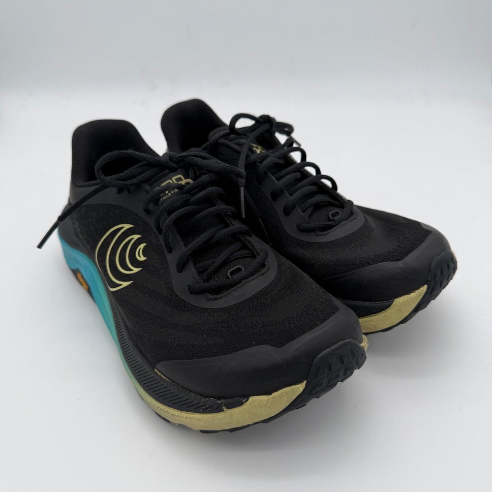 Women’s Black Athletic Running Shoes with Teal and Gold Accents